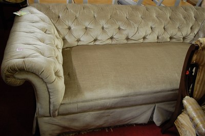 Lot 1318 - A Victorian oak framed and fabric upholstered...