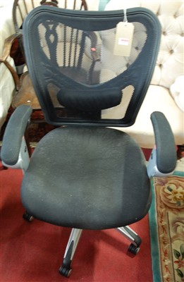 Lot 1324 - A contemporary anodised metal and mesh backed...
