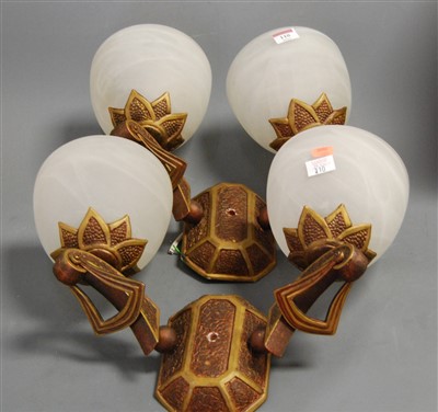 Lot 110 - A pair of Art Deco style painted iron twin...
