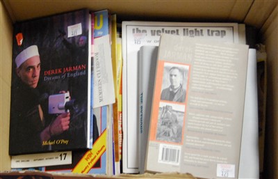 Lot 123 - A box of assorted cinematic books and...