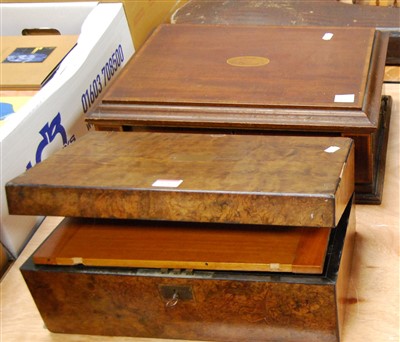 Lot 126 - A Victorian walnut writing slope, having a...