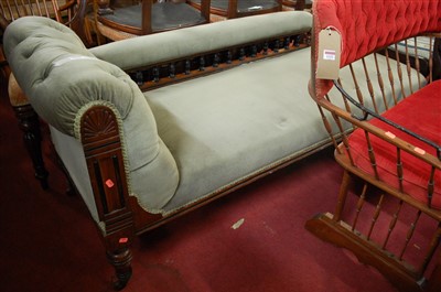 Lot 1329 - An Edwardian walnut and buttoned upholstered...