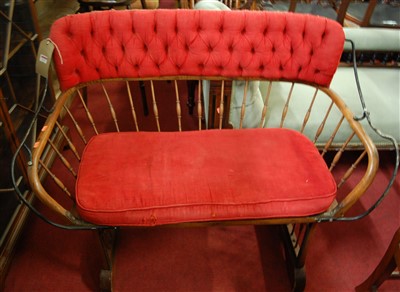Lot 1332 - An early 20th century elm and oak spindle back...