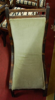 Lot 1334 - A pair of Edwardian beech green upholstered...