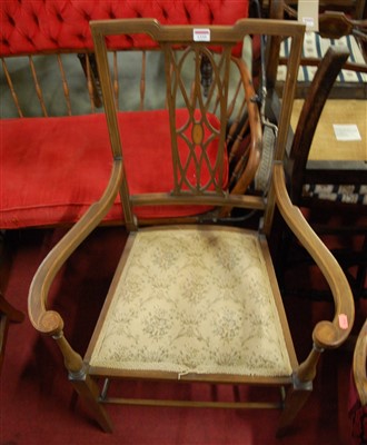 Lot 1335 - An Edwardian mahogany and satinwood strung...