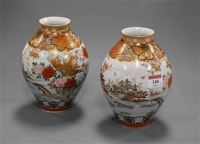 Lot 278 - A pair of Japanese Meiji period kutani vases,...