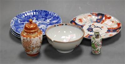 Lot 317 - A Japanese Meiji period kutani vase and cover,...