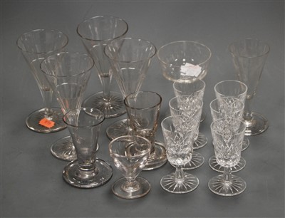 Lot 318 - A 19th century liqueur glass, of conical form...