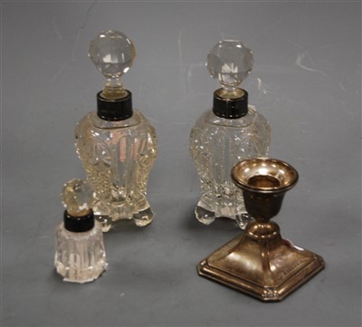Lot 322 - A George V silver dwarf table candlestick;...