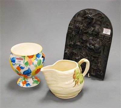 Lot 333 - An Art Deco pedestal vase, hand-painted with...