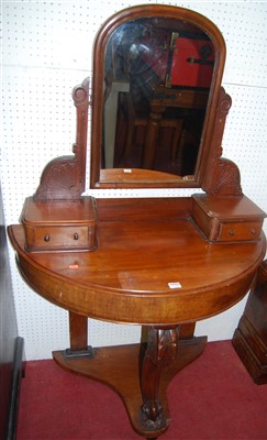 Lot 1108 - A Victorian mahogany demi-lune swing...