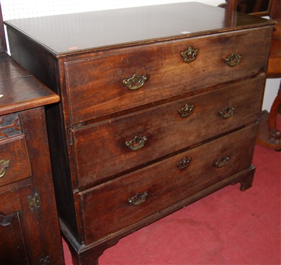 Lot 1109 - A 19th century mahogany chest of three long...