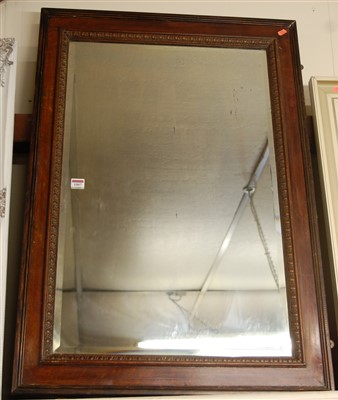 Lot 1007 - An oak framed and bevelled rectangular wall...