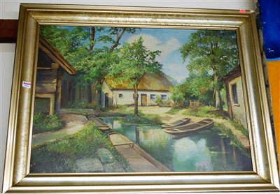 Lot 1020 - 20th century school - punts before a small...