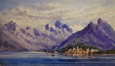 Lot 1036 - K May - Coastal village, watercolour, signed...