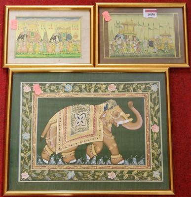 Lot 1050 - Indian school - pair processional scenes with...