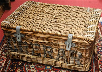 Lot 1077 - A wicker fisherman's box, of good size