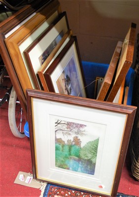 Lot 1078 - A box of assorted principally modern pictures...