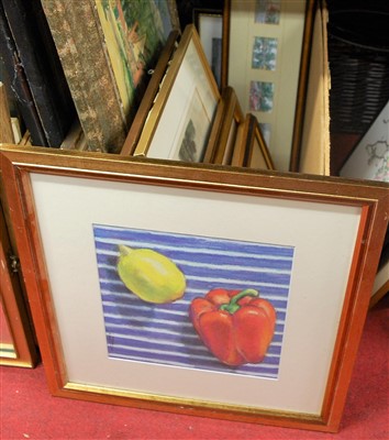 Lot 1088 - A box of assorted pictures and prints etc