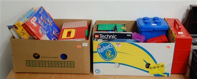 Lot 650 - Two boxes containing a large quantity of Lego...