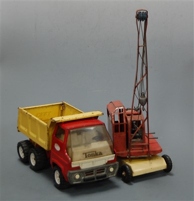 Lot 670 - A Tonka 6-wheel steel dumper, and a Triang...