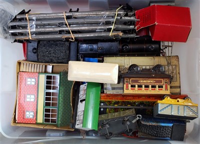 Lot 289 - Large plastic crate containing Hornby compound...