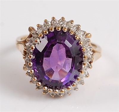 Lot 2519 - A 9ct yellow and white gold, amethyst and...