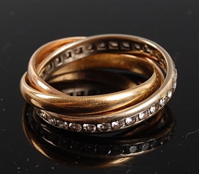 Lot 2538 - A yellow, white and rose metal Russian wedding...