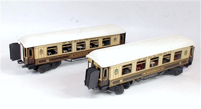 Lot 277 - Two Bing for Bassett Lowke Pullman bogie...
