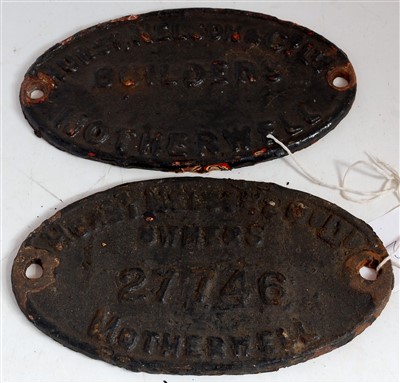 Lot 77 - A pair of wagon plates Hurst Nelson & Co Ltd...
