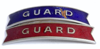 Lot 91 - A pair of fishtail railway cap badges, one...