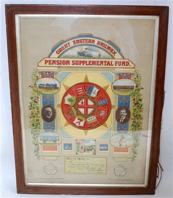 Lot 59 - A GER pension certificate 1923
