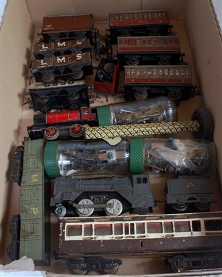 Lot 265 - Large tray of "0" gauge, all playworn assorted...