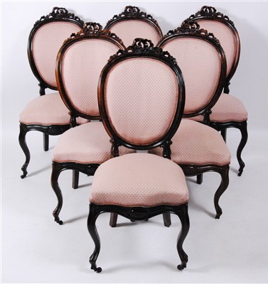Lot 1397 - A set of six 19th century French rosewood...