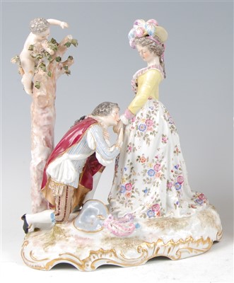 Lot 1015 - A late 19th century Dresden porcelain figure...