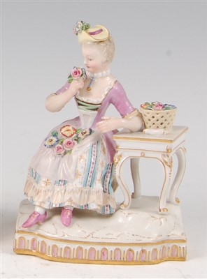Lot 1004 - A late 19th century Meissen porcelain figure,...