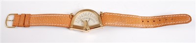 Lot 2622 - A gold plated Jean d'Eve jump hour quartz...