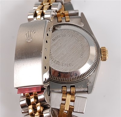 Lot 1247 - An Oyster steel and yellow lady's Rolex...