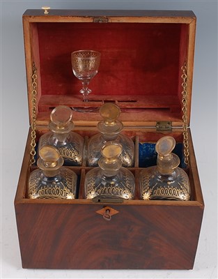 Lot 1273 - A George III mahogany decanter box, of...
