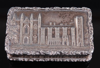 Lot 1121 - A William IV silver 'castle-top' vinaigrette,...