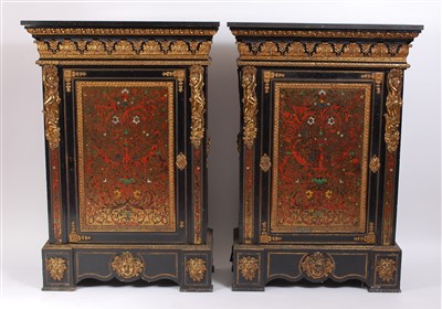 Lot 1492 - A pair of 19th century ebony and tortoiseshell...