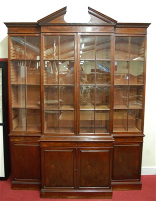 Lot 1509 - A 19th century mahogany breakfront library...