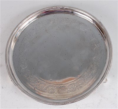 Lot 1138 - A George III silver salver, having a gadrooned...