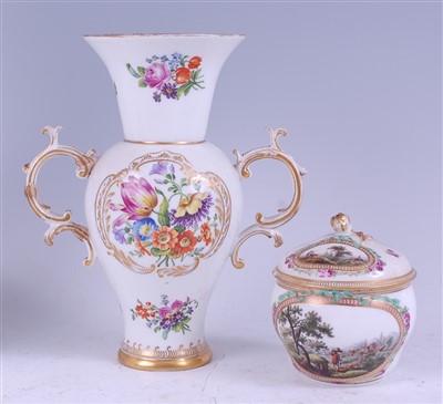 Lot 1008 - A 19th century Meissen porcelain twin handled...