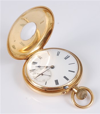 Lot 1233 - An Edwardian gent's 18ct gold half hunter...