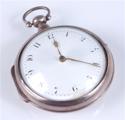 Lot 1234 - A George IV silver pair-cased gent's pocket...