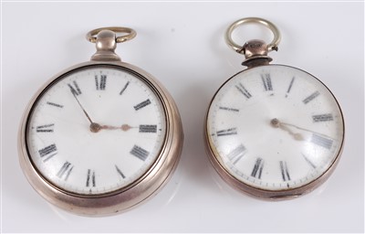 Lot 1235 - A George IV silver pair-cased pocket watch,...