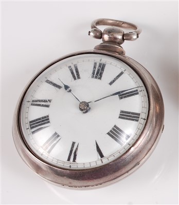 Lot 1236 - A William IV silver pair-cased gent's pocket...