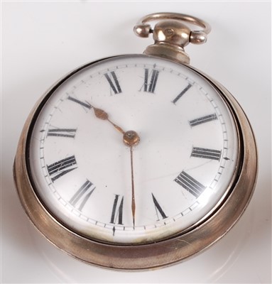 Lot 1237 - A George III gent's silver pair-cased pocket...