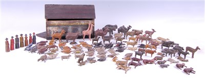 Lot 1297 - A Victorian painted wood Noah's Ark, made...